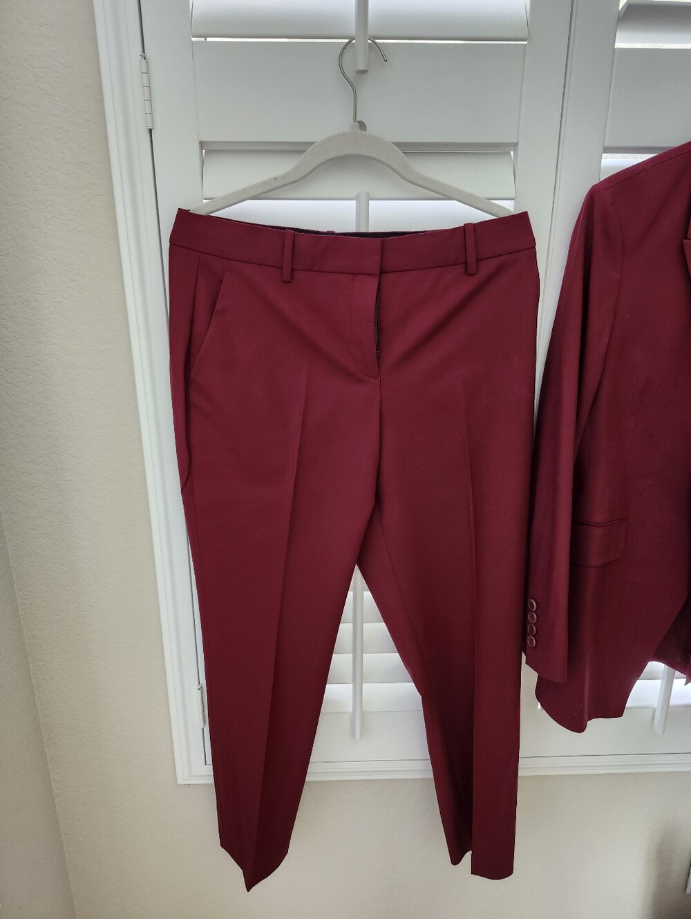 Theory Women's Burgundy Tailored Dress Trousers